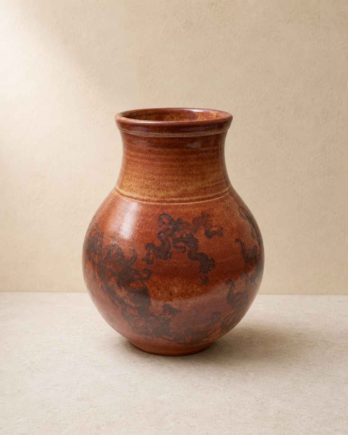 Large Stamped Shino Vase