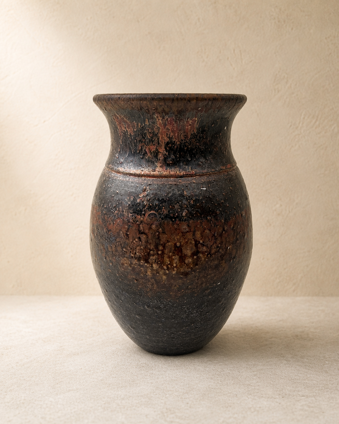 Textured Brown & Copper Vase